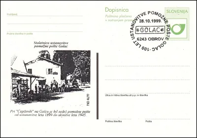100 LET USTANOVITVE POMOŽNE POŠTE GOLAC